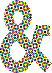 Colorful halftone font design symbol