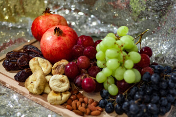 Fruits for Jewish holiday Tu biShvat. New year of trees