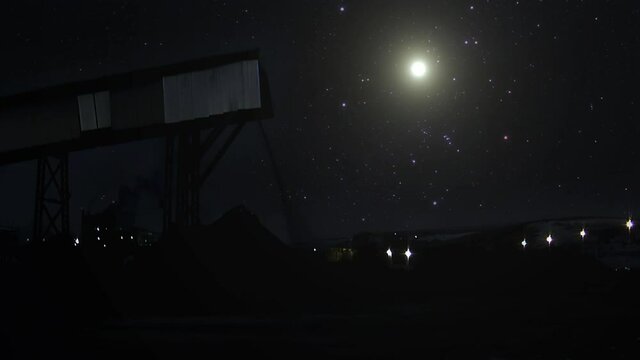 The Coal Mine of Rio Turbio during a Starry Night, Santa Cruz Province, Patagonia, Argentina. 