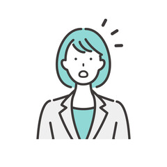 驚いた表情の若いビジネスウーマン