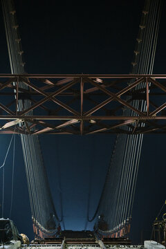 Nightscape with bridge constraction