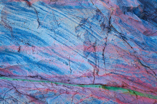 texture of natural rock pink and blue color