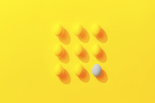 Pattern of yellow Easter eggs