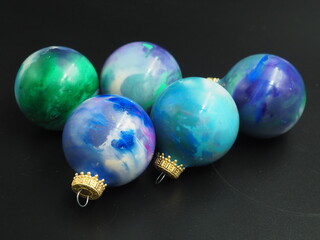 Handmade glass ball multi colored ornaments