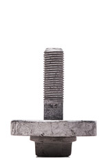 Bolt with washer. Screw fastener. Isolated on white background..