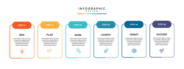 Steps business timeline infographic template design - obrazy, fototapety, plakaty