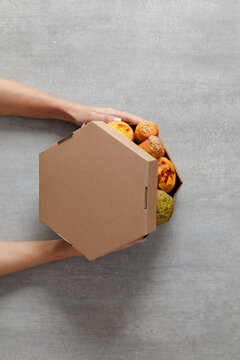 Muffins in a box.