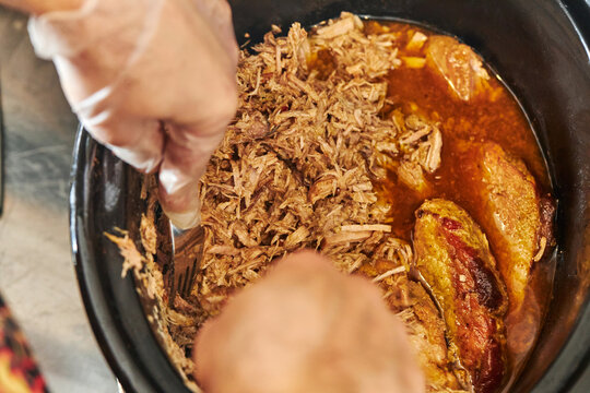 Chef Pulling Pork.