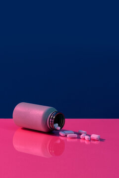 Medicines, supplements and drugs in a bottle