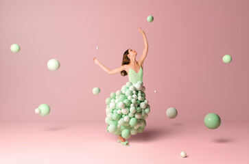 Dancer and spheres