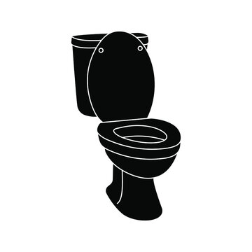 toilet sit icon. Toilet bowl cartoon drawing. vector illustration.