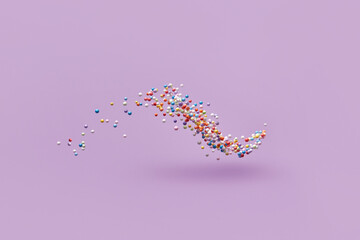 Wave of colored spheres