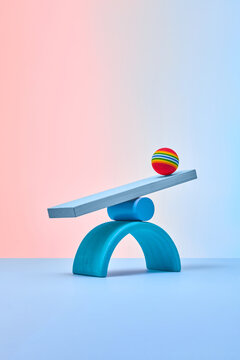 Colored small ball balancing