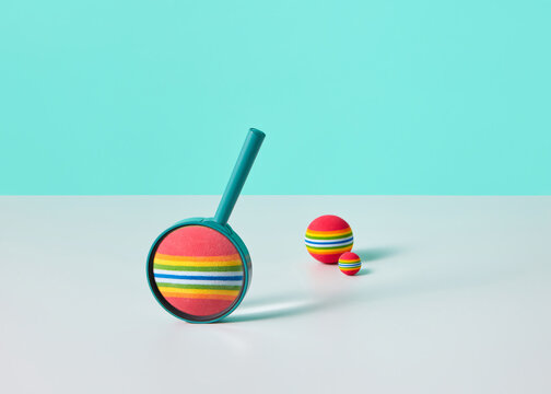 Colored ball in magnifying glass