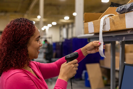 Bar code can by employee at warehouse 