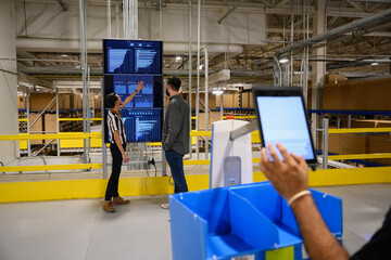 Meeting at E-Commerce Warehouse Distribution