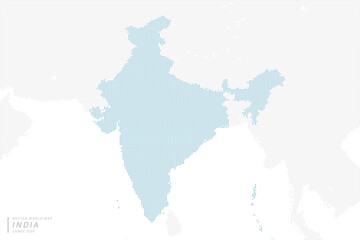 インドを中心とした、青いドットマップ。　大サイズ。