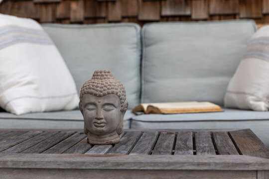 Coffee Table with buddha head 