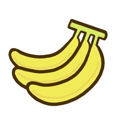 シンプルでかわいい果物のイラスト＿バナナ