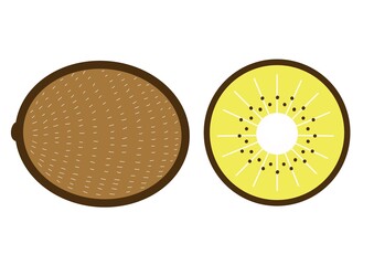 シンプルでかわいい果物のイラスト＿キウイ