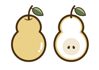 シンプルでかわいい果物のイラスト＿洋梨