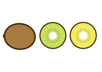 シンプルでかわいい果物のイラスト＿キウイ