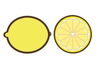 シンプルでかわいい果物のイラスト＿レモン