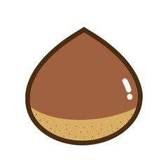 シンプルでかわいい果物のイラスト＿栗
