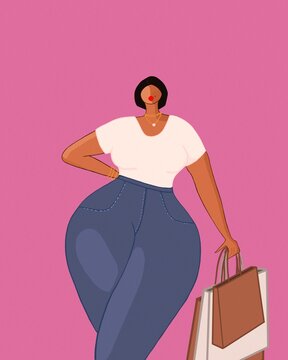 Stylish woman during shopping