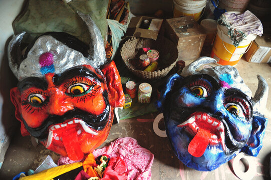 Narkasaur Masks at Diwali in Goa