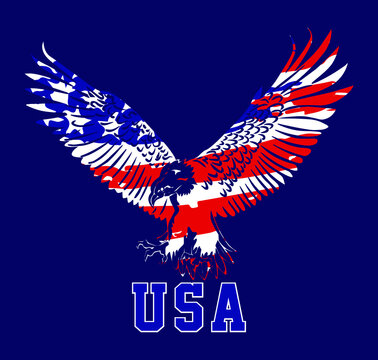 American eagle with USA flags.