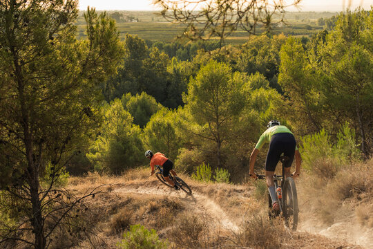 Two men mountain bikers