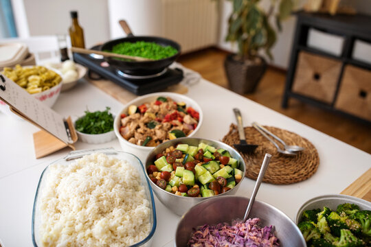 Still life of weekly batch cooking