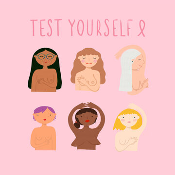 Woman breast cancer prevention illustration