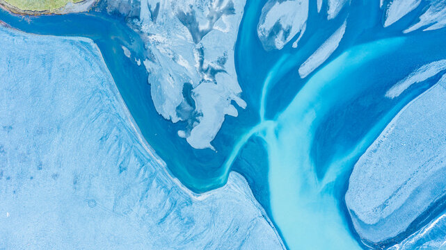 Abstract Aerial View Of River. Photo Captured By Drone