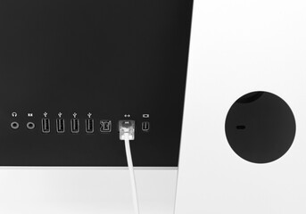 Abstract computer technology background with usb port