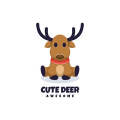 Obraz premium Illustration vector graphic of Cute Deer, good for logo design
