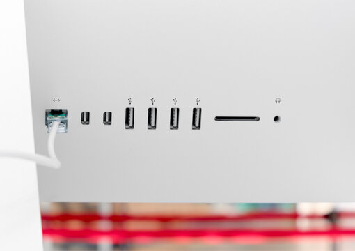 Abstract computer technology background with usb ports