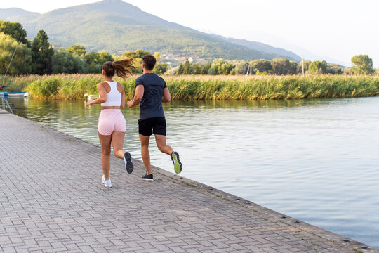 Couple Running Outside