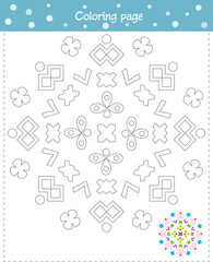  Coloring mandala for children. Development of fi 