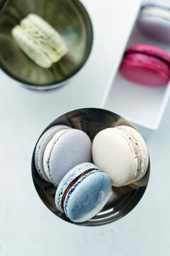 Colorful macarons cakes.