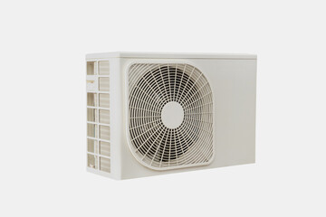 Condensing unit of air conditioning systems isolated on white with clipping path.