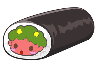 赤鬼の恵方巻き / 節分素材　アイコン/ベクター画像
