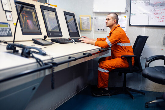 engineer operating in engine controll room