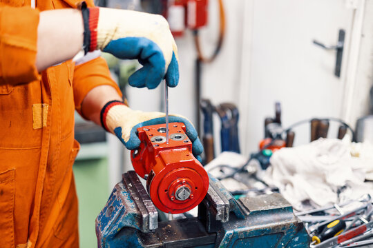 Routine works in ship workshop