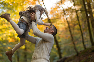 Family portrait. Father with daughter 