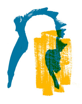 Head Silhouette with Yellow