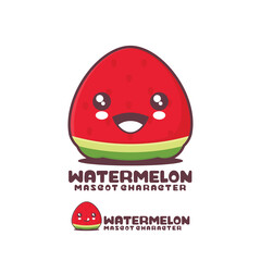 vector watermelon cartoon mascot, suitable for, logos, prints, stickers