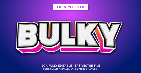 Text Style with Bulky Theme. Editable Text Style Effect. - obrazy, fototapety, plakaty