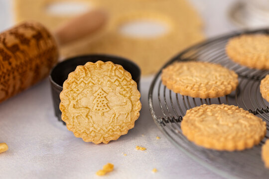 Embossed Christmas cookies
